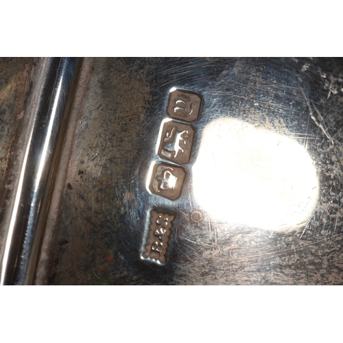 44 - Geo V silver teapot with wooden handle and knop, initialled S, Brook & Son, Sheffield, 1916, 823... 