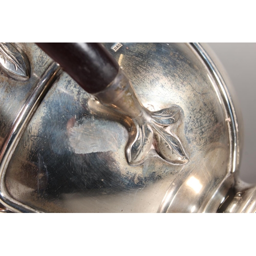 44 - Geo V silver teapot with wooden handle and knop, initialled S, Brook & Son, Sheffield, 1916, 823... 