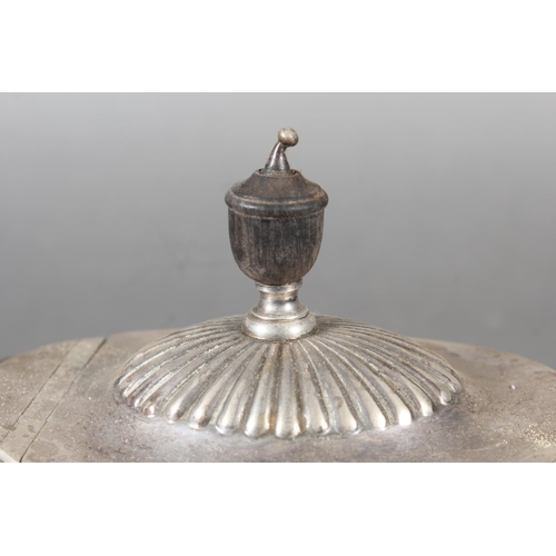 45 - Harlequin three piece silver teaset of half gadrooned form, the teapot by William Hutton & Sons ... 