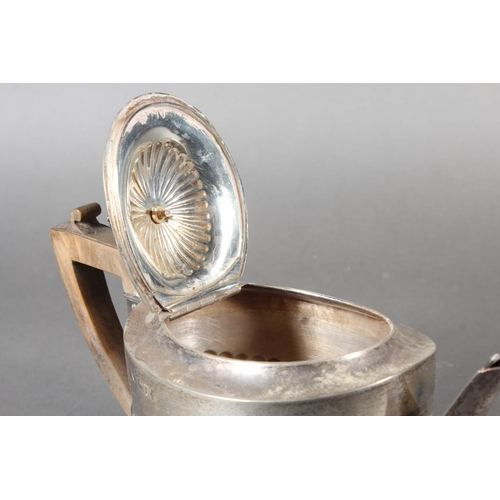 45 - Harlequin three piece silver teaset of half gadrooned form, the teapot by William Hutton & Sons ... 