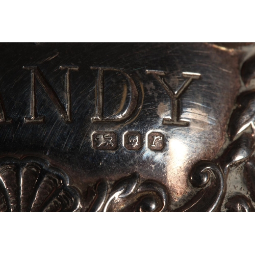 47 - Three silver decanter labels or bottle tags, 'Whisky' 'Brandy' and 'Sherry', all Richards & Knig... 