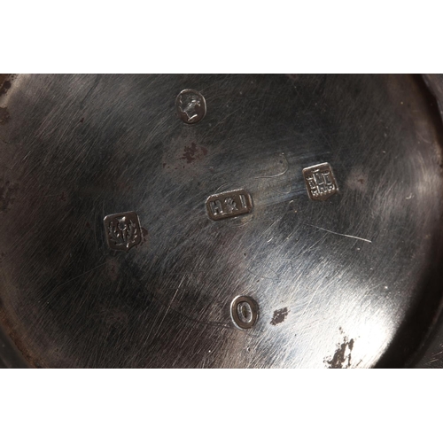 48 - Victorian silver three piece tea service with heavy foliate decoration, loop handle and knop to the ... 