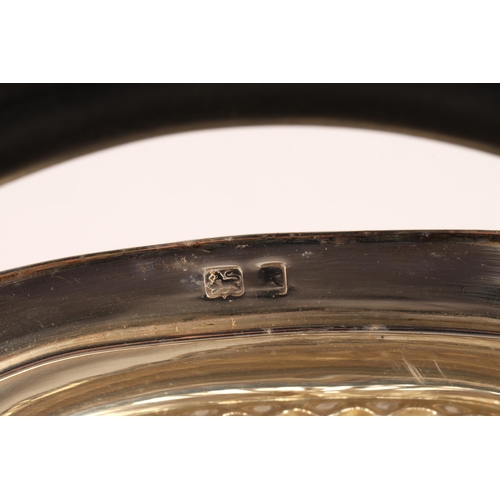 115 - Silver spirit kettle on stand, Birmingham, with gadrooned border and part fluted, silver burner, on ... 