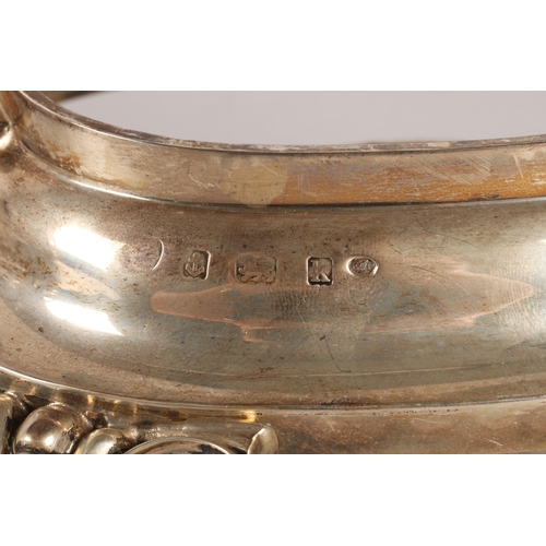 115 - Silver spirit kettle on stand, Birmingham, with gadrooned border and part fluted, silver burner, on ... 