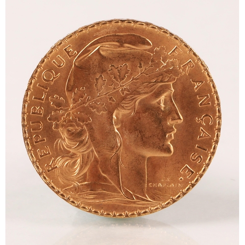 86 - French Republique 20 Francs gold coin 1911, weight 6.4 grams