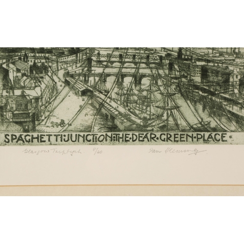 Ian Fleming RSA RSW RGI (Scottish 1906-1994)'Glasgow Triptych'framed ...