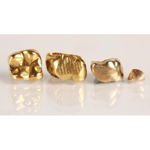 Mixed gold tooth caps, gross weight 9.3g approx.