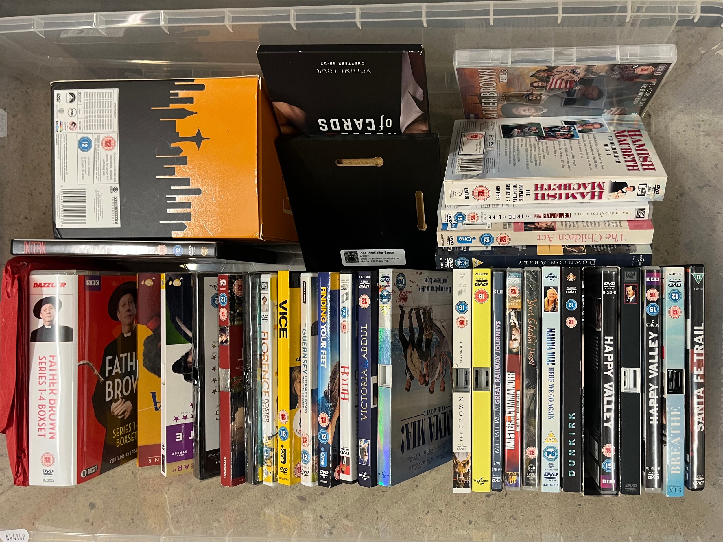 Collection of assorted DVDs.