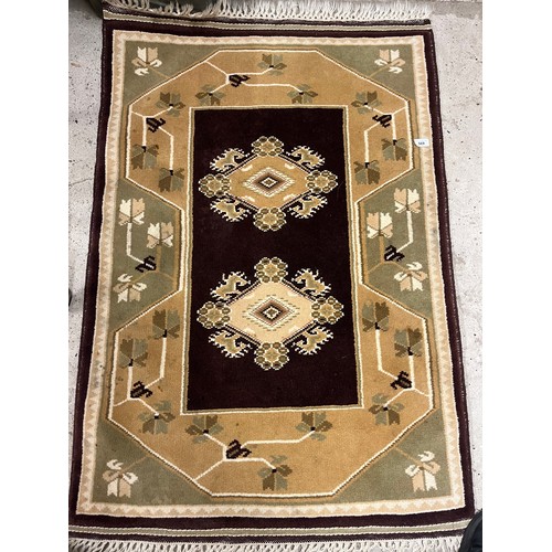 Green ground rug.