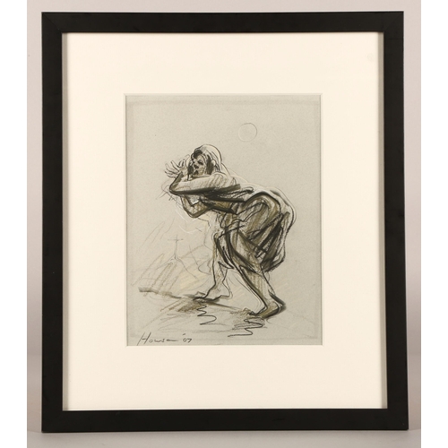 Peter Howson OBE (Scottish born 1958) ARR'Lady Figure'framed charcoal ...