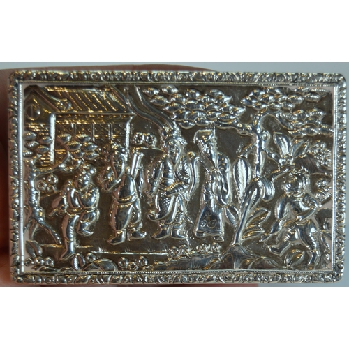 Chinese export silver rectangular snuff box, Qing dynasty c. early to ...