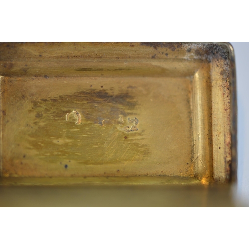 38 - Two Georgian silver vinaigrettes, c. 1820s, each with an engraved cartouche to the hinged top and gi... 
