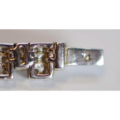 66 - Diamond collar, baguette and brilliant-cut, set in white gold, '18k', 64g gross.