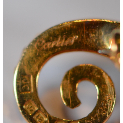 67 - Cartier gold seahorse brooch, '18k', set with emerald eye, assayed 1959, ref no. K9840, 4.3cm x 1.9c... 