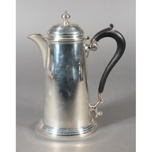 50 - Geo V silver coffee pot of typical form,&nbsp;Martin Hall & Co Ltd, Sheffield, 1912, 409g.