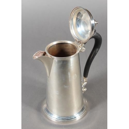 50 - Geo V silver coffee pot of typical form,&nbsp;Martin Hall & Co Ltd, Sheffield, 1912, 409g.
