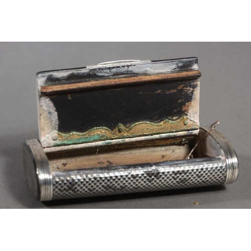 51 - Silver decorated ebonised snuff box, dated 4th Dec 1844.