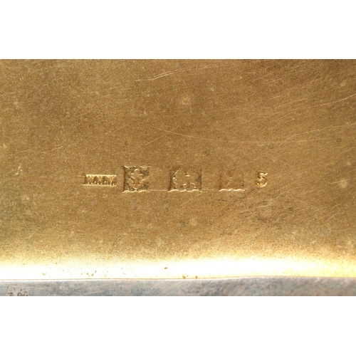 57 - Silver engine turned cigarette case of rectangular form, with gilded interior,&nbsp;W H Manton Ltd, ... 