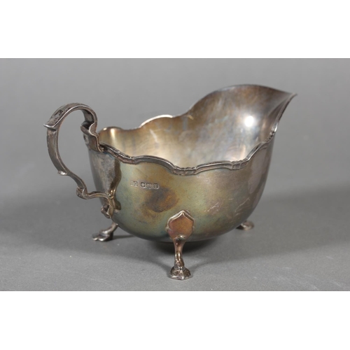 58 - Silver sugar castor, Barker Brothers Silver Ltd, Birmingham, 1964, 114g and a silver sauce boat,&nbs... 