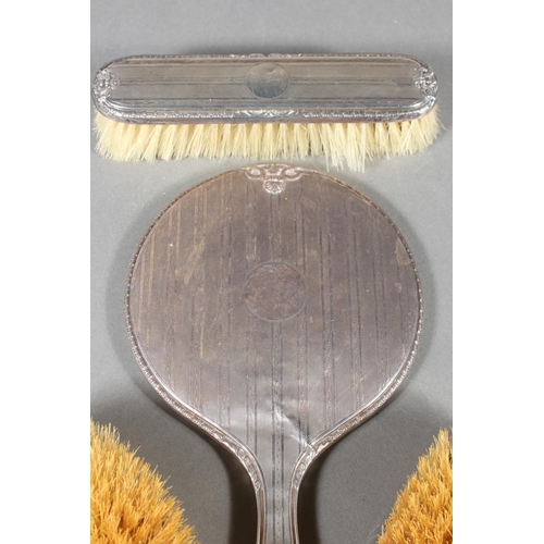 59 - Silver backed four piece vanity set, Walker & Hall, Birmingham,&nbsp;