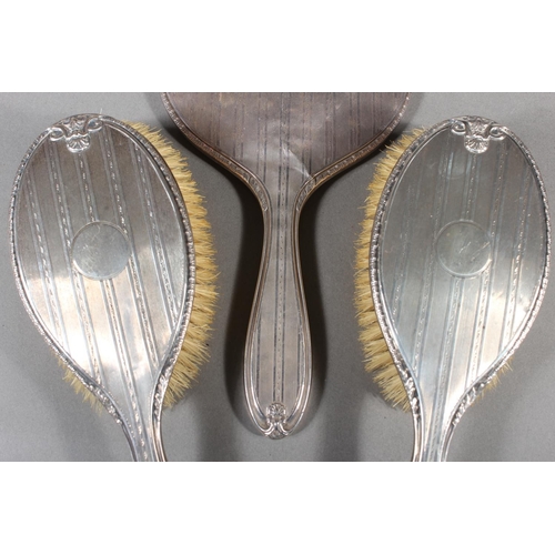 59 - Silver backed four piece vanity set, Walker & Hall, Birmingham,&nbsp;