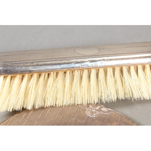 59 - Silver backed four piece vanity set, Walker & Hall, Birmingham,&nbsp;