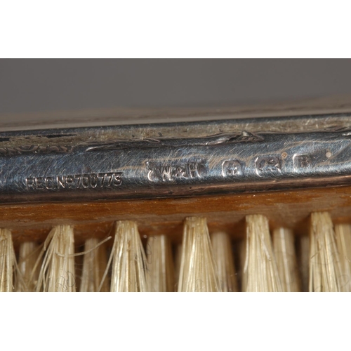 59 - Silver backed four piece vanity set, Walker & Hall, Birmingham,&nbsp;