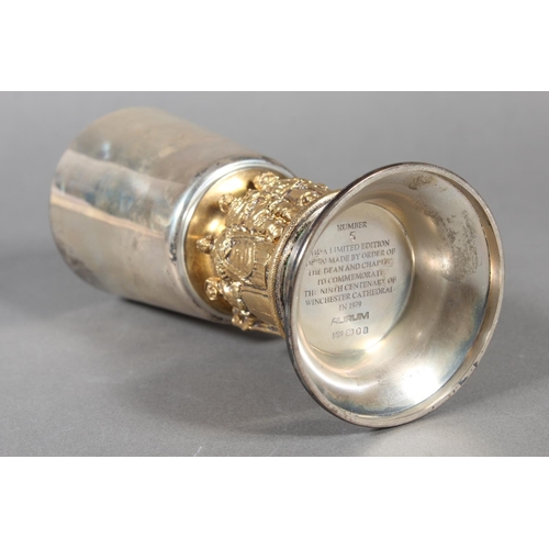 60 - Elizabeth II limited edition silver chalice commemorating the ninth centenary of Winchester Cathedra... 