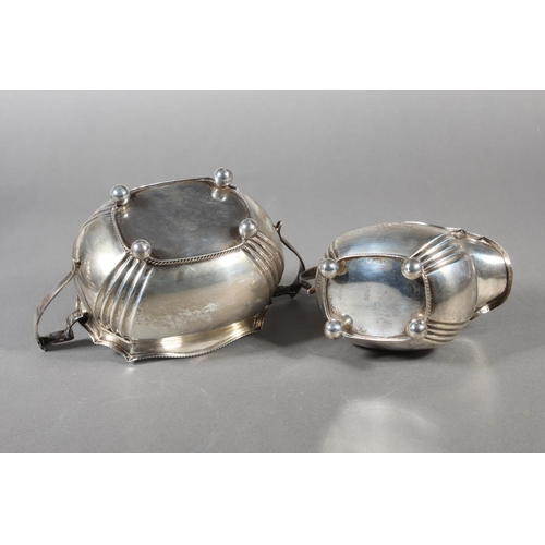 61 - Geo V silver four piece tea service raised on ball feet, Fenton, Russell & Co Ltd, London, 1913,... 