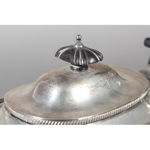 61 - Geo V silver four piece tea service raised on ball feet, Fenton, Russell & Co Ltd, London, 1913,... 
