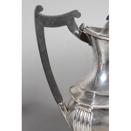 61 - Geo V silver four piece tea service raised on ball feet, Fenton, Russell & Co Ltd, London, 1913,... 