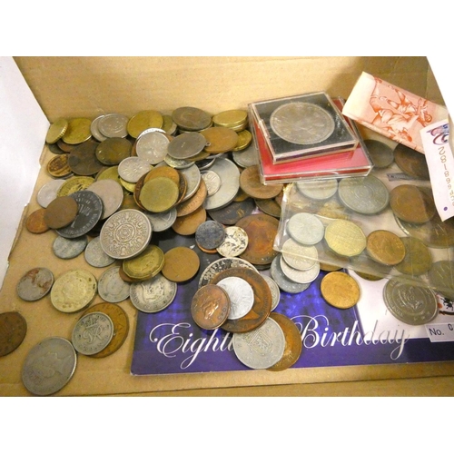 Box of vintage coins.