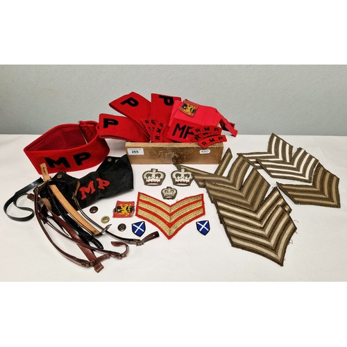 Collection of Royal Military Police RMP armbands, ranking badges ...