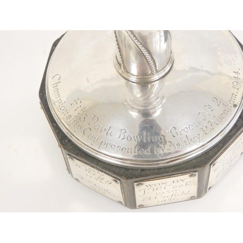 52 - Keswick School of Industrial Arts (KSIA) silver goblet of bell form having slightly tapering stem wi... 