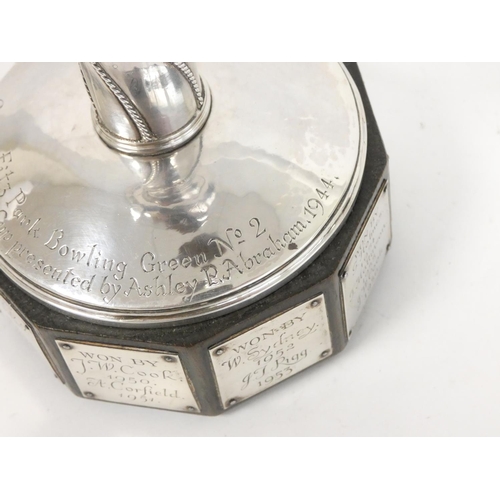 52 - Keswick School of Industrial Arts (KSIA) silver goblet of bell form having slightly tapering stem wi... 