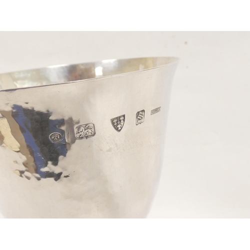 52 - Keswick School of Industrial Arts (KSIA) silver goblet of bell form having slightly tapering stem wi... 