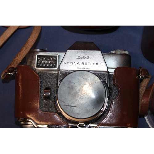 35 - Kodak Retina Reflex 3 German camera, a Kodak lens, etc.