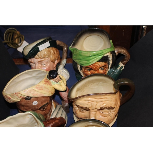58 - Eight Royal Doulton and other character jugs including Old Salt, etc.
