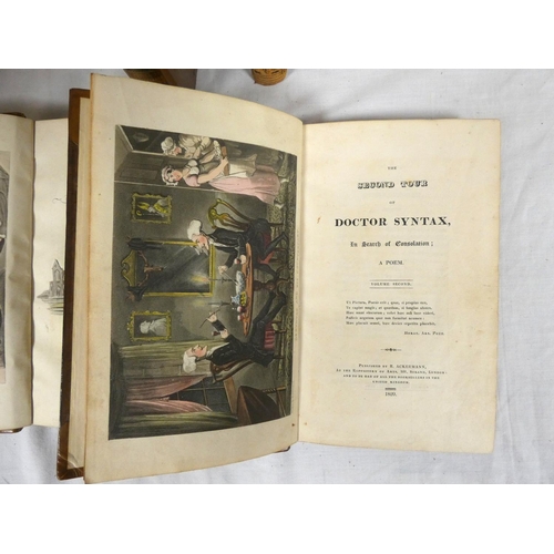 1 - (COMBE WILLIAM).&nbsp;&nbsp;The Tour of Doctor Syntax. 3 vols. Hand col. aquatint frontis & plat... 