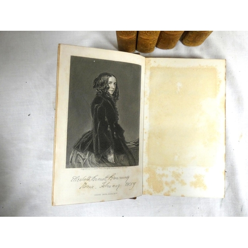 2 - BROWNING ELIZABETH BARRETT.&nbsp;&nbsp;Poetical Works. 5 vols. Eng. frontis. 12mo. Calf, gilt back, ... 