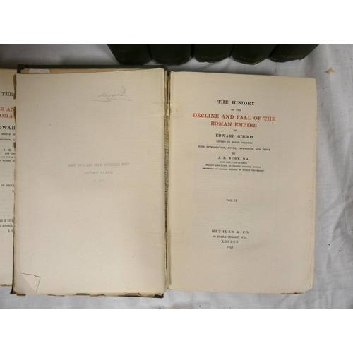 8 - GIBBON EDWARD.&nbsp;&nbsp;The Decline & Fall of the Roman Empire, ed. by J. B. Bury. 7 vols. Ori... 