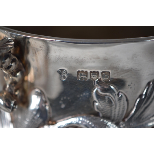 47 - Late 19th century silver replica of a 17th century candle cup and cover of typical style, with boldl... 