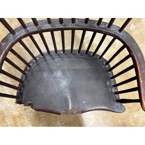 360 - Robert Burns Interest 18th century Windsor chair, with brass plaque' This chair was occupied by brot... 