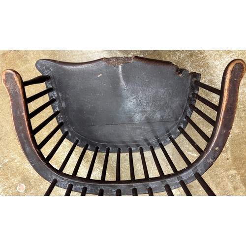 360 - Robert Burns Interest 18th century Windsor chair, with brass plaque' This chair was occupied by brot... 