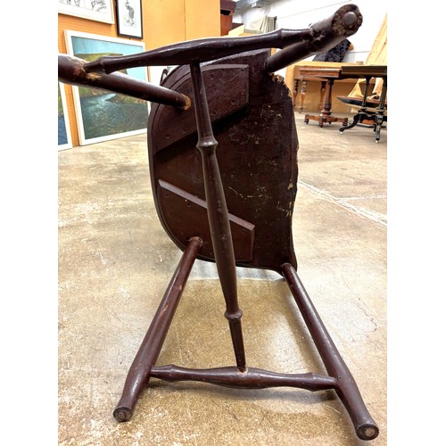 360 - Robert Burns Interest 18th century Windsor chair, with brass plaque' This chair was occupied by brot... 