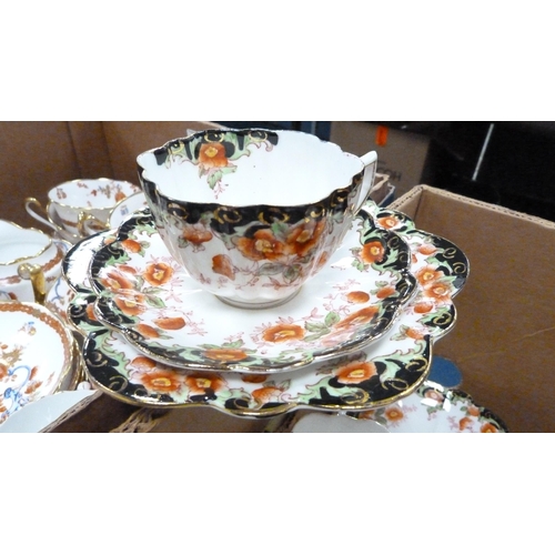 1 - Two cartons containing part tea sets to include Standard, Edwardian-style, and others.
