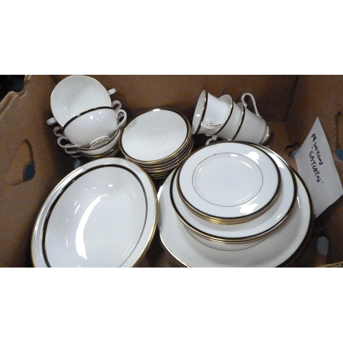 2 - Carton containing Minton 'Saturn' pattern part tea and dinner set.