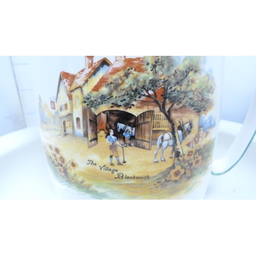 25 - Victorian-style pottery toilet jug, near-matching soap dish, another ceramic toilet jug and bowl, al... 