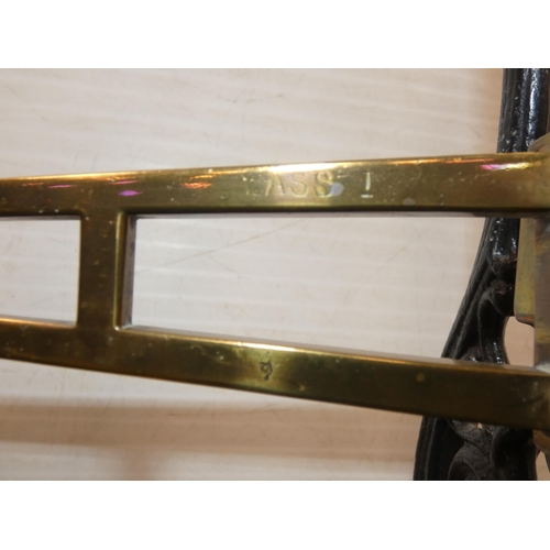 50 - Set of Edwardian brass and cast balance scales, with weights.