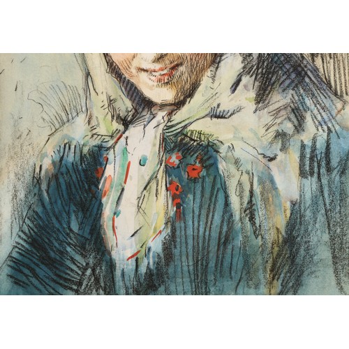 273 - Anders Leonard Zorn (Swedish 1860-1920)'Girl Portrait with Scarf'framed mixed media on papersigned u... 